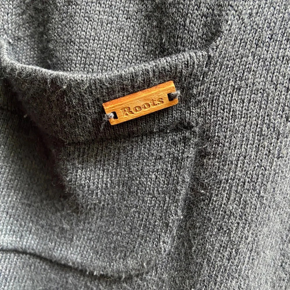 Roots organic  cotton knit 3/4 sleeve sweater cardigan Sz M - Picture 4 of 10